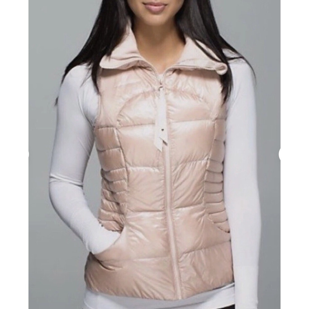 Lululemon Fluffin Awesome Goose Down Rose Gold Puffer Vest 6